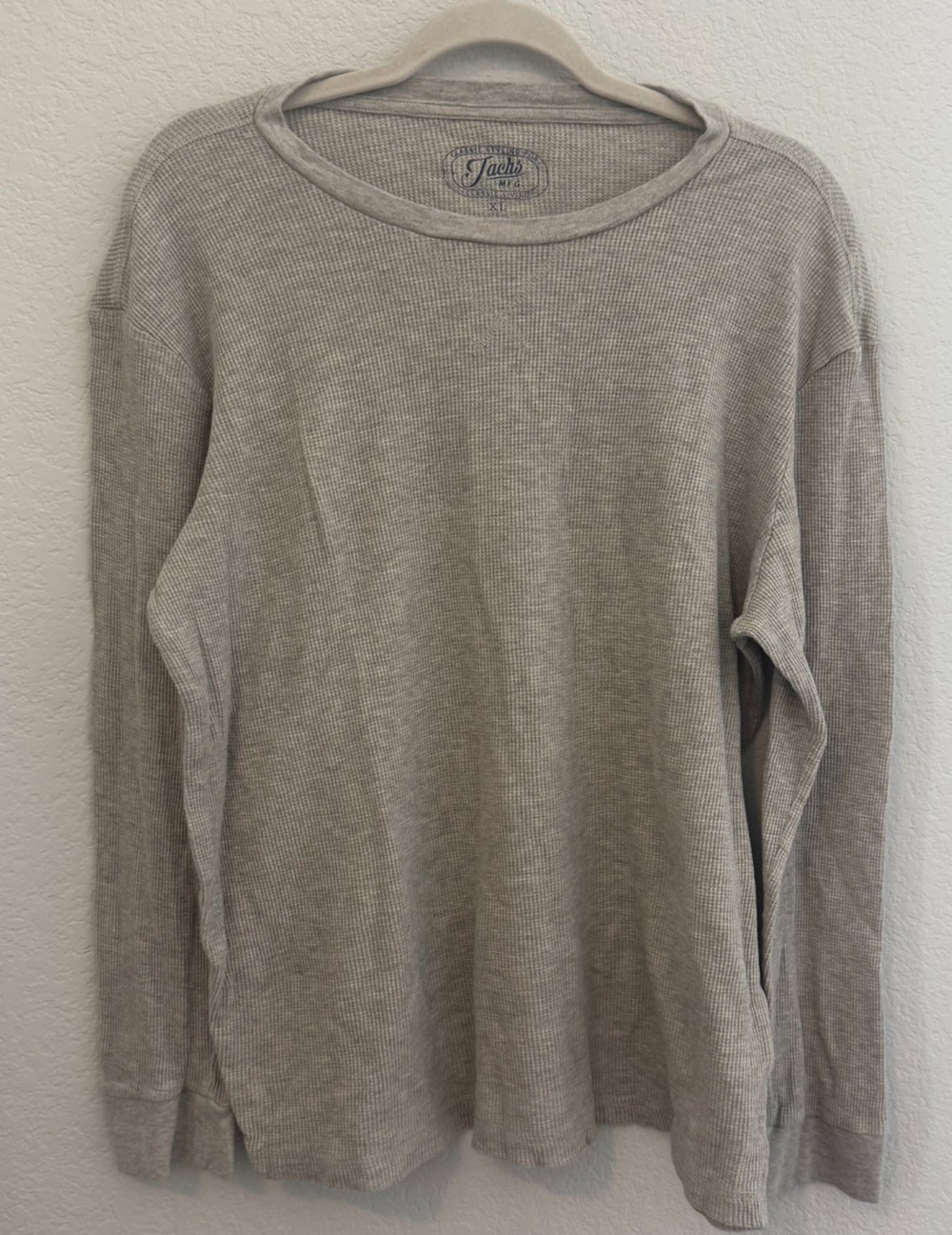Jachs MFG Men's Long Sleeve Thermal Waffle Knit Base Layer Tee  XL Taupe / Brown